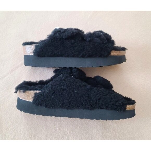 Birkenstock Papillio Arizona Big Buckle Shearling Sandal Black US 6 EU 37 NWOB - Picture 6 of 8